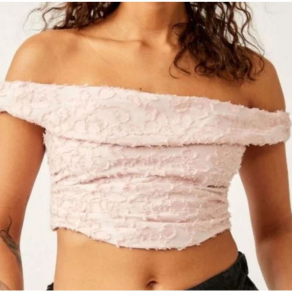 Free People Castille Textured Blush Tank Top Size Large